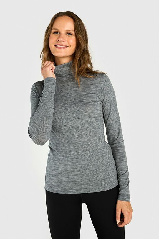 Plonos merino vilnos palaidinė aukštu kaklu 1 | PILKA | Audimas