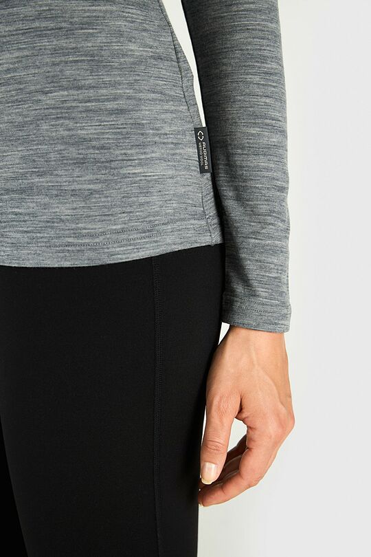 Plonos merino vilnos palaidinė aukštu kaklu 3 | PILKA | Audimas