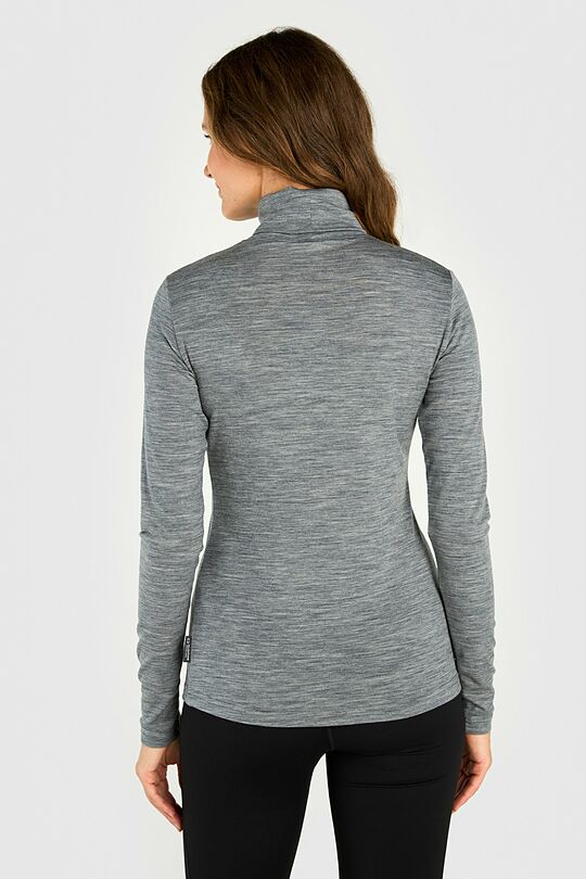 Plonos merino vilnos palaidinė aukštu kaklu 2 | PILKA | Audimas