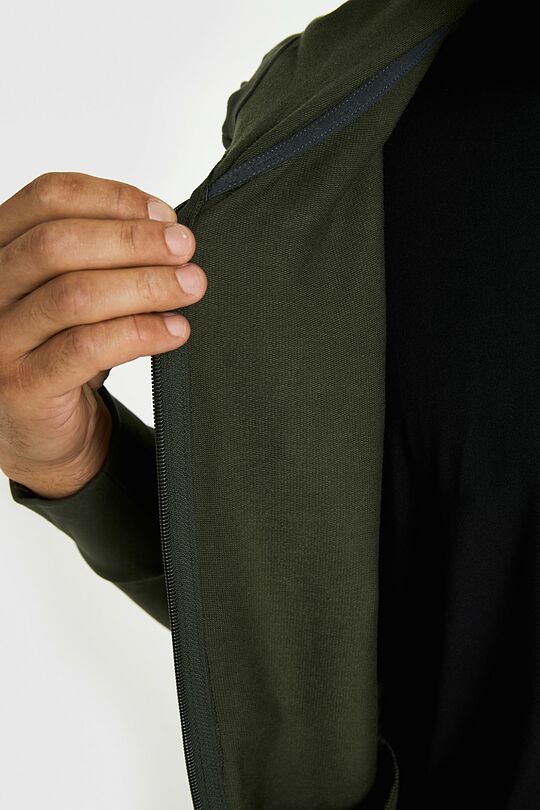 Atsegamas medvilnės džemperis su gobtuvu 4 | ŽALIA | Audimas