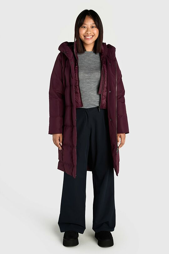 Pūkinis paltas su membrana 7 | BORDO | Audimas