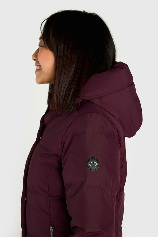 Pūkinis paltas su membrana 3 | BORDO | Audimas