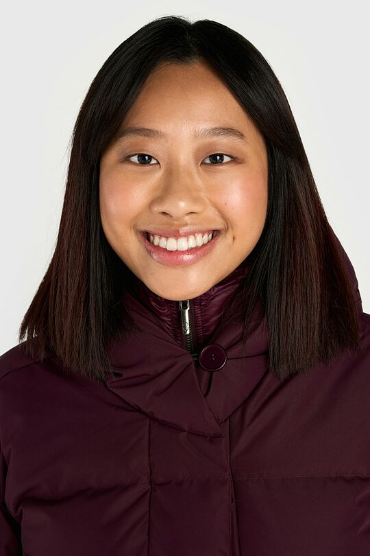 Pūkinis paltas su membrana 4 | BORDO | Audimas