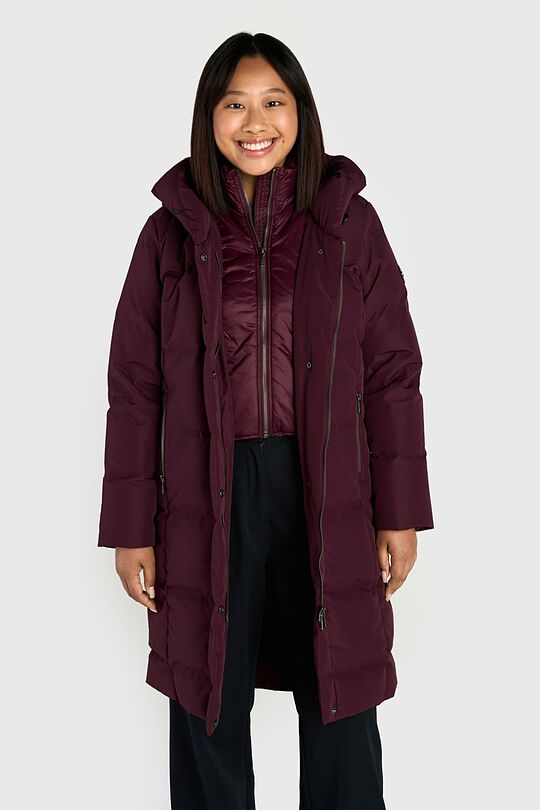 Pūkinis paltas su membrana 5 | BORDO | Audimas