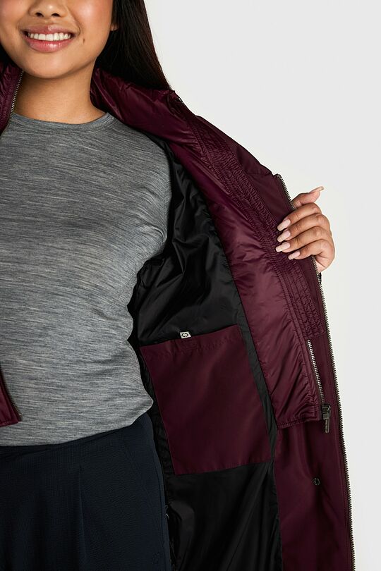 Pūkinis paltas su membrana 6 | BORDO | Audimas