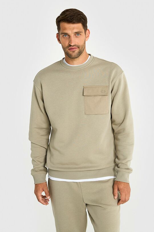 Medvilninis džemperis šiauštu vidumi 1 | KREMINĖ | Audimas