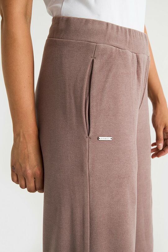 Plačios veliūro kelnės 3 | ŠVIESIAI RUDA | Audimas