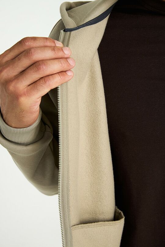 Atsegamas medvilninis džemperis šiauštu vidumi 5 | KREMINĖ | Audimas