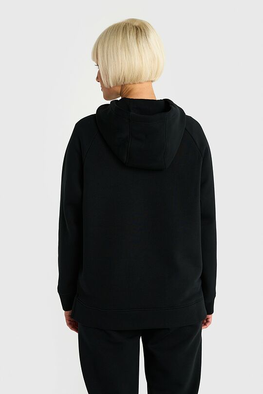 Medvilninis džemperis šiauštu vidumi 4 | JUODA | Audimas