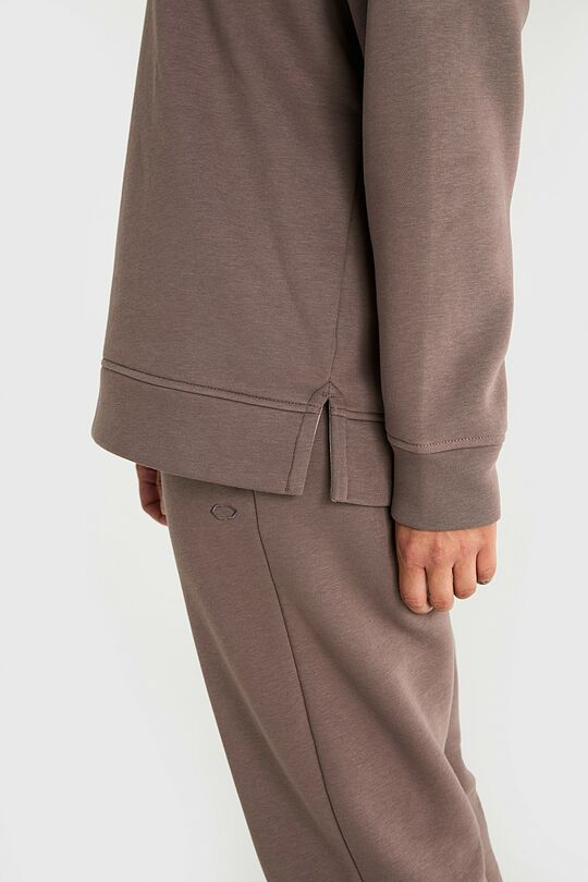 Medvilninis džemperis šiauštu vidumi 4 | ŠVIESIAI RUDA | Audimas