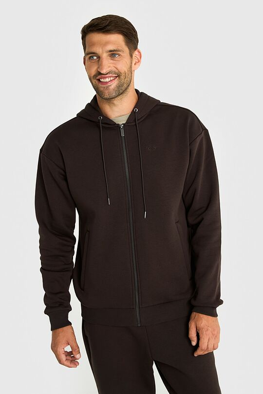 Atsegamas medvilninis džemperis šiauštu vidumi 1 | RUDA | Audimas