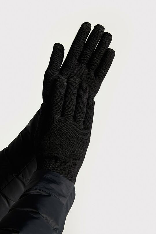 Merino vilnos pirštinės su ekrano lietimo funkcija 2 | JUODA | Audimas