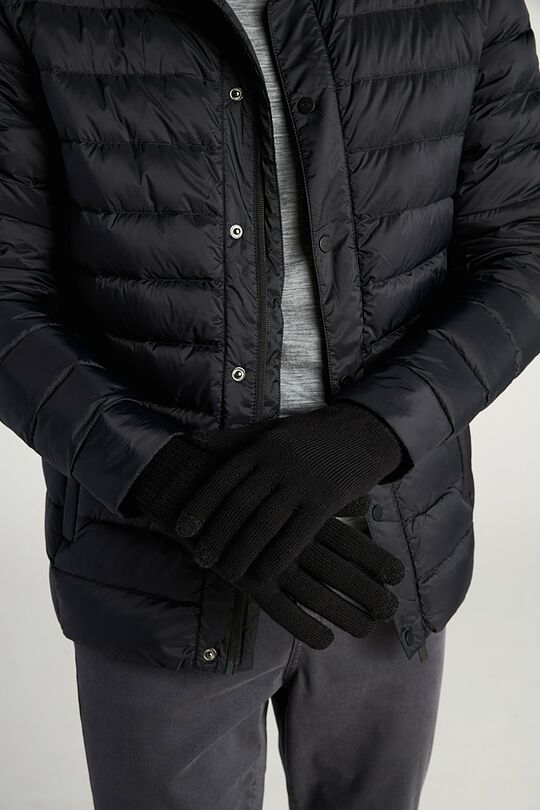 Merino vilnos pirštinės su ekrano lietimo funkcija 5 | JUODA | Audimas