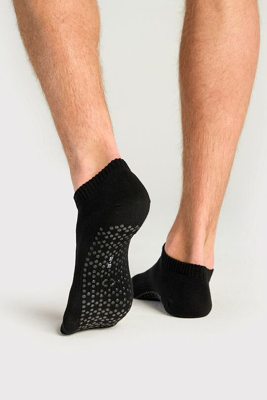 Medvilninės kojinės su neslystančiu padu 3 | JUODA | Audimas