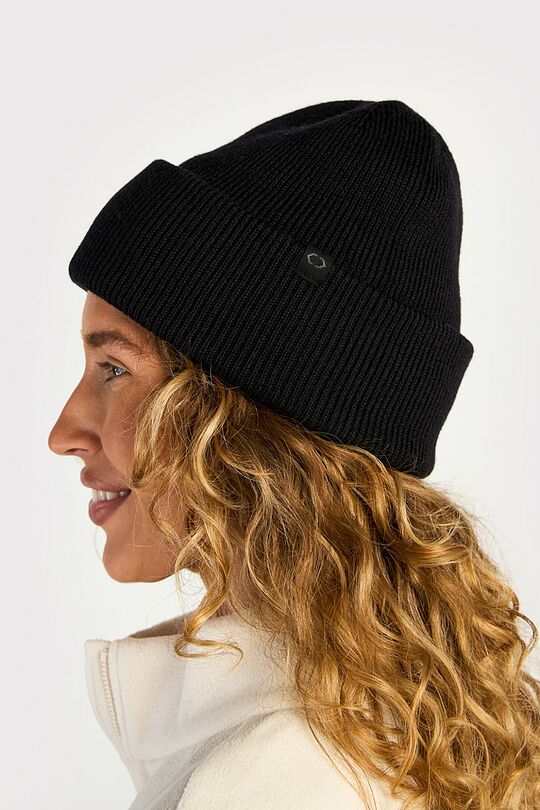 Megzta merino vilnos kepurė 6 | JUODA | Audimas