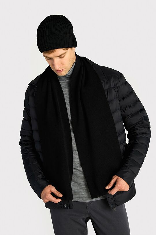 Megztas merino vilnos šalikas 2 | JUODA | Audimas