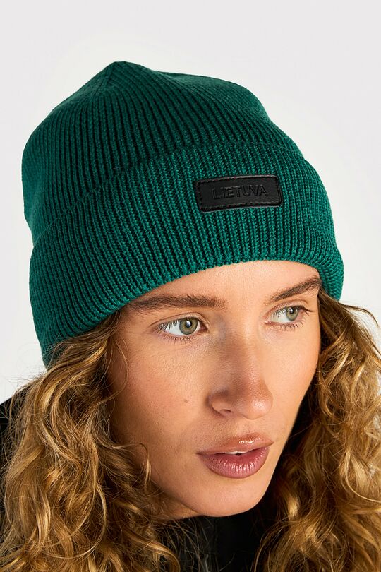 Nacionalinės kolekcijos merino vilnos kepurė 5 | ŽALIA | Audimas