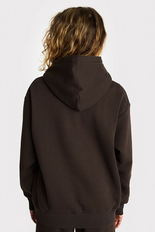 Padidinto silueto medvilninis džemperis šiauštu vidumi 2 | RUDA | Audimas