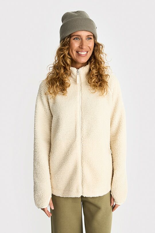 Atsegamas sherpa fliso džemperis 1 | KREMINĖ | Audimas