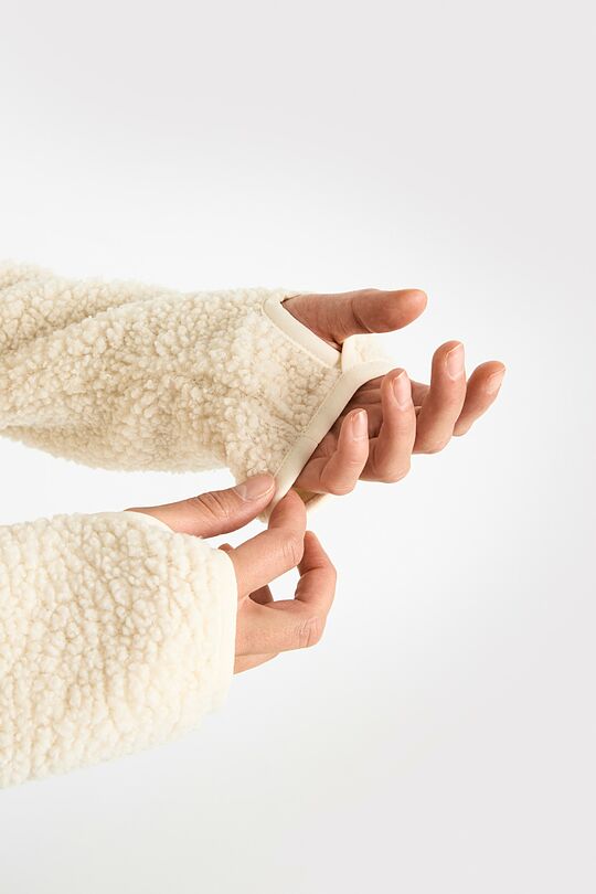 Atsegamas sherpa fliso džemperis 6 | KREMINĖ | Audimas