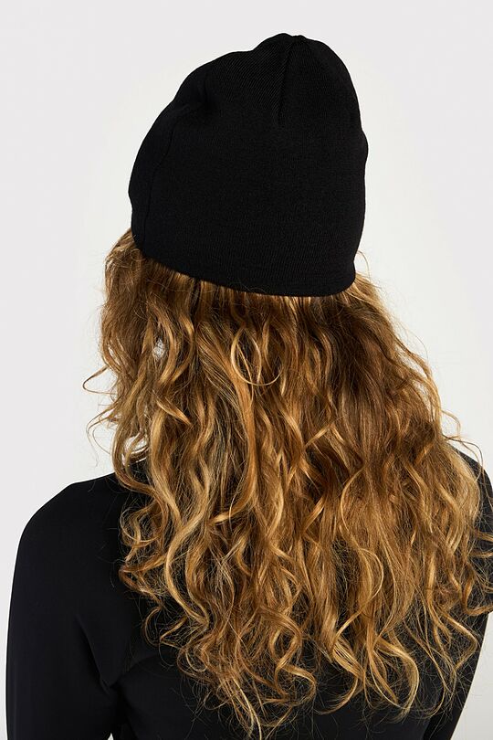 Megzta merino vilnos kepurė 6 | JUODA | Audimas