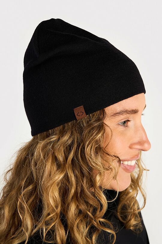 Megzta merino vilnos kepurė 4 | JUODA | Audimas