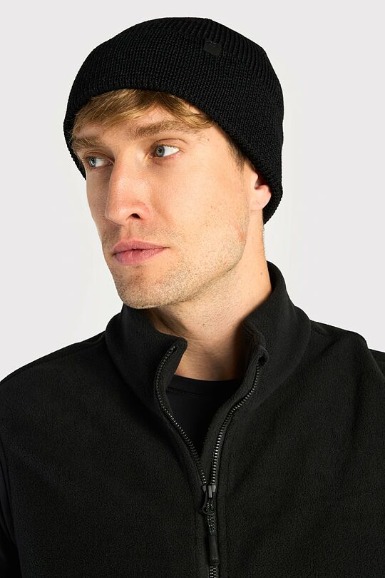 Megzta merino vilnos kepurė 2 | JUODA | Audimas