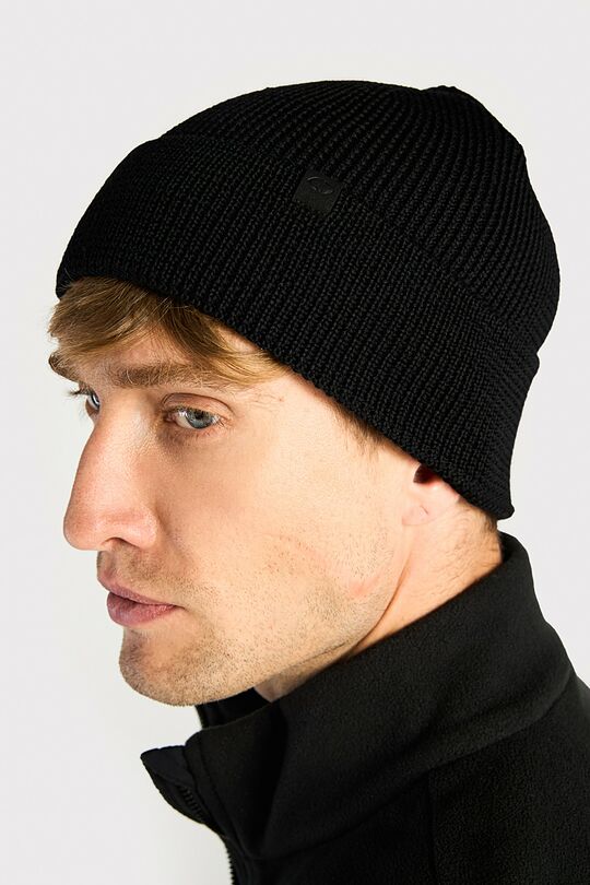 Megzta merino vilnos kepurė 7 | JUODA | Audimas