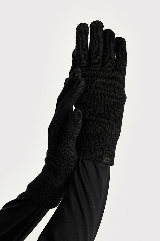 Merino vilnos pirštinės su ekrano lietimo funkcija 1 | JUODA | Audimas