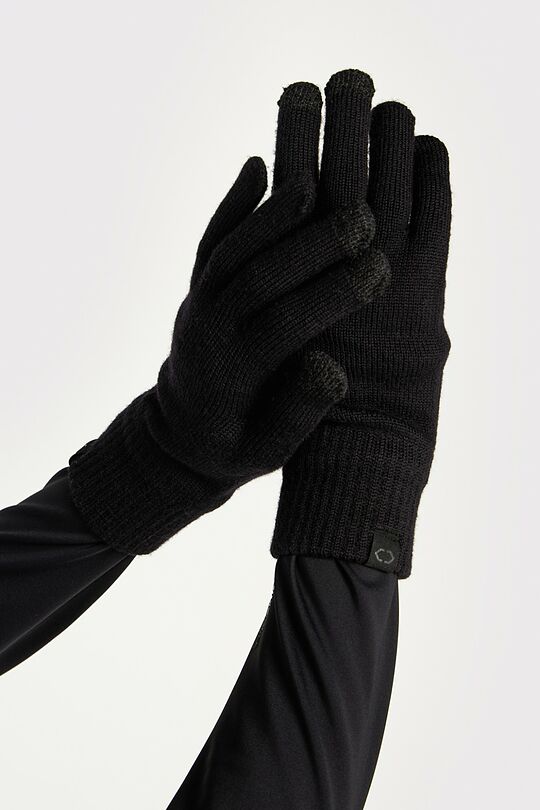 Merino vilnos pirštinės su ekrano lietimo funkcija 4 | JUODA | Audimas