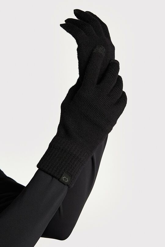 Merino vilnos pirštinės su ekrano lietimo funkcija 6 | JUODA | Audimas