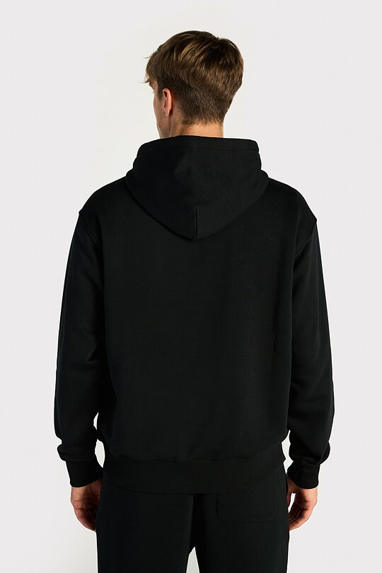 Padidinto silueto medvilninis džemperis šiauštu vidumi 2 | JUODA | Audimas