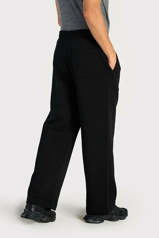 Plačios medvilninės kelnės šiauštu vidumi 6 | JUODA | Audimas