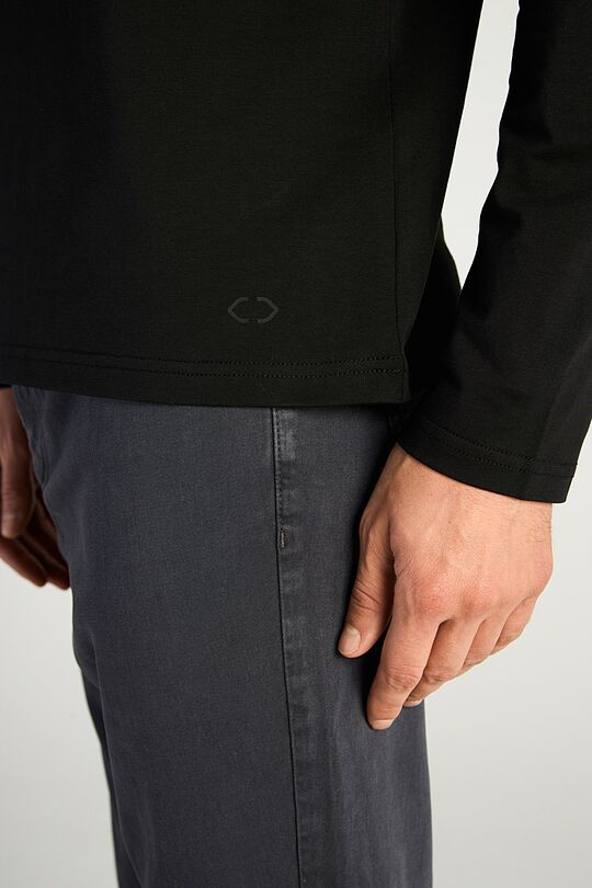 Medvilniniai marškinėliai ilgomis rankovėmis 3 | JUODA | Audimas