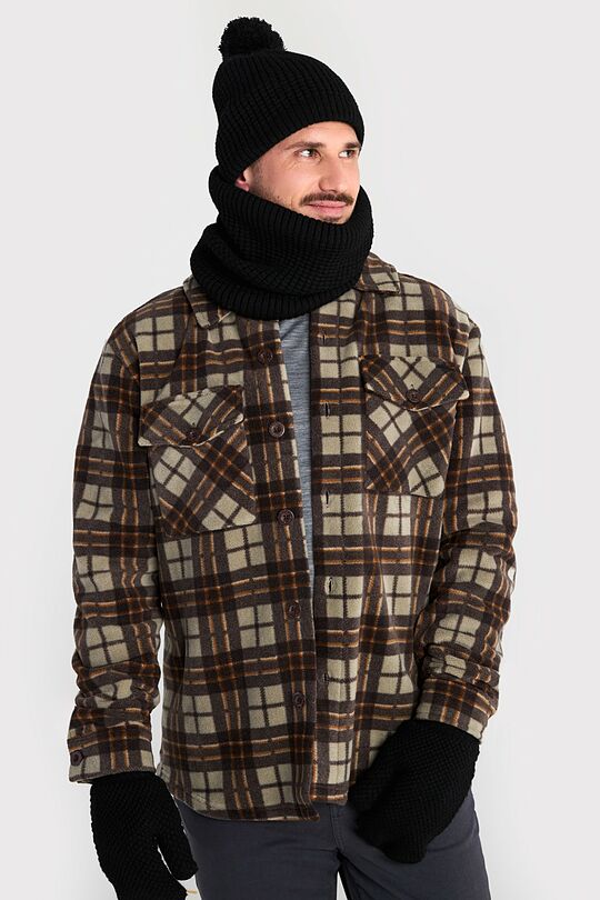 Megzta kepurė su flisiniu pamušalu 4 | JUODA | Audimas