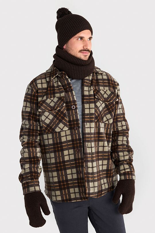 Megzta kepurė su flisiniu pamušalu 5 | RUDA | Audimas