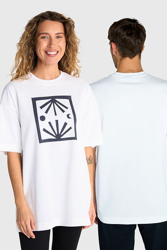 Medvilniniai marškinėliai trumpomis rankovėmis ,,Rytas Vakaras" 1 | BALTA | Audimas