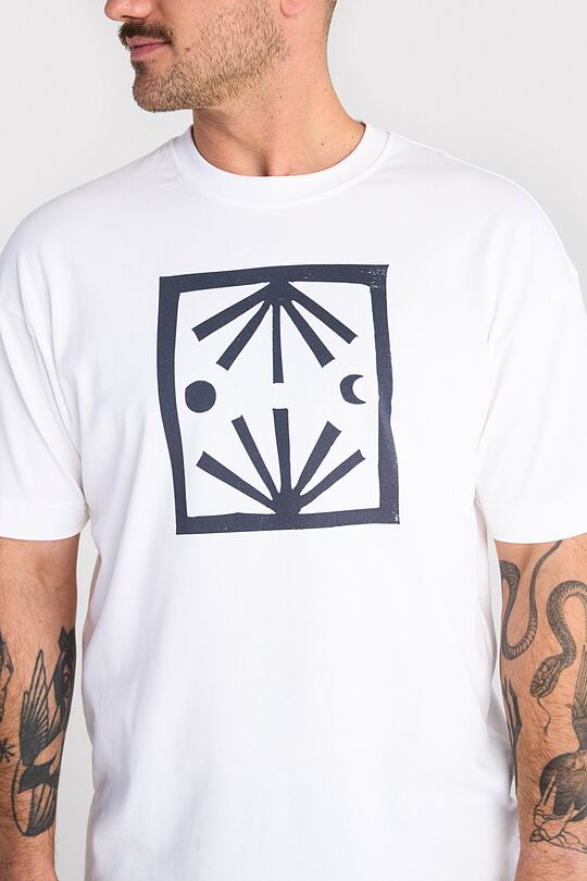 Medvilniniai marškinėliai trumpomis rankovėmis ,,Rytas Vakaras" 3 | BALTA | Audimas