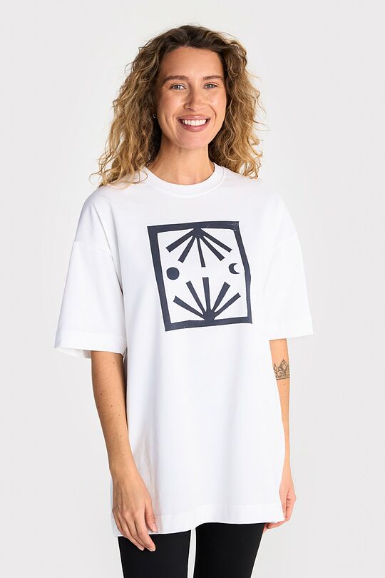 Medvilniniai marškinėliai trumpomis rankovėmis ,,Rytas Vakaras" 4 | BALTA | Audimas