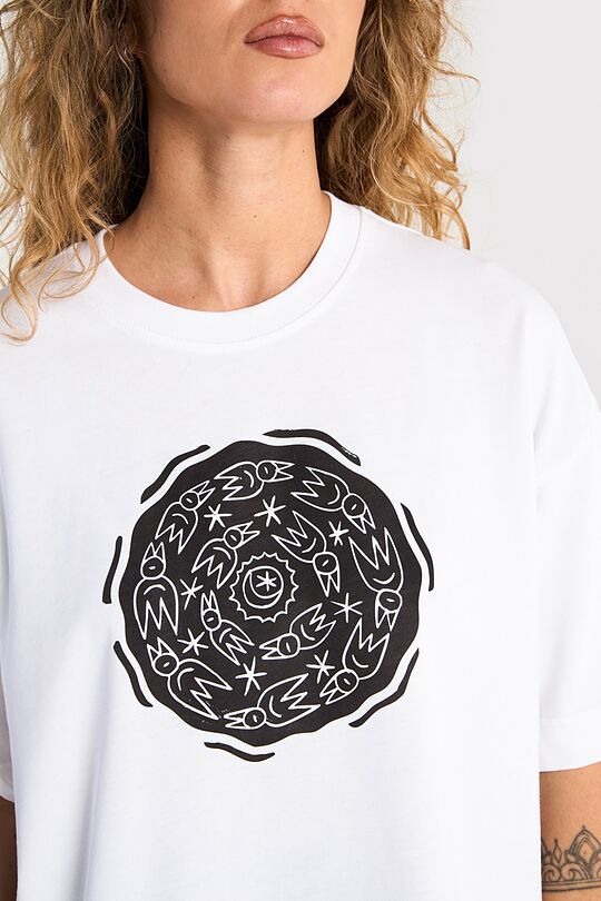 Medvilniniai marškinėliai trumpomis rankovėmis ,,12 brolių juodvarniais lakstančių" 4 | BALTA | Audimas