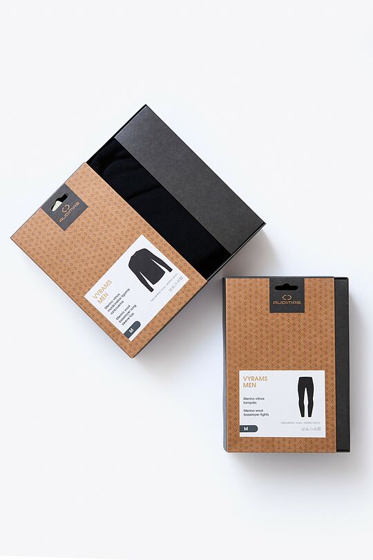 Merino apatinių marškinėlių ir tamprių rinkinys 1 | JUODA | Audimas