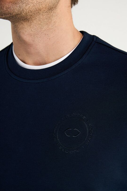 Medvilninis pikė džemperis 3 | TAMSIAI MĖLYNA | Audimas