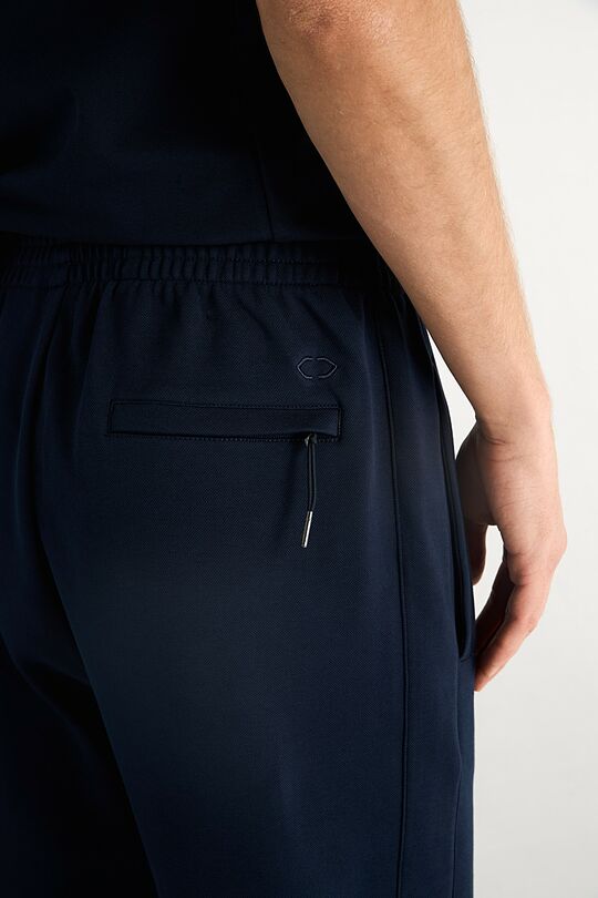 Tiesios medvilninės pikė kelnės 4 | TAMSIAI MĖLYNA | Audimas