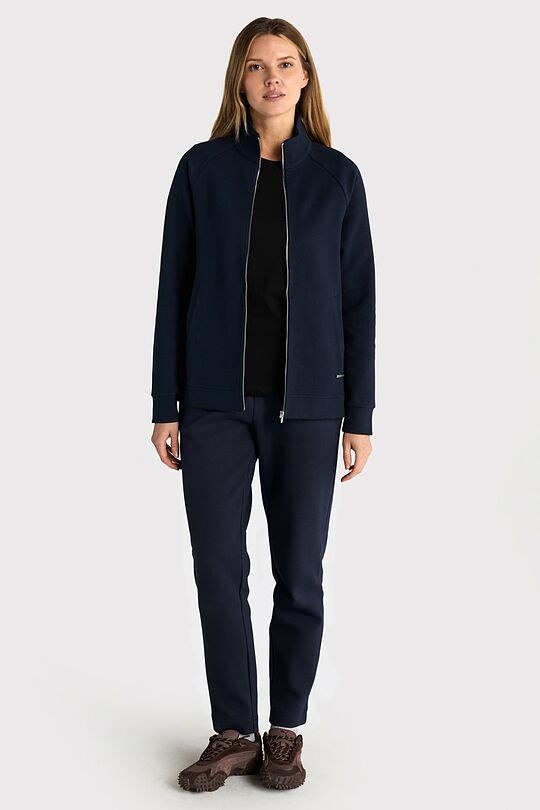 Tekstūrinės siaurėjančios kelnės 1 | TAMSIAI MĖLYNA | Audimas