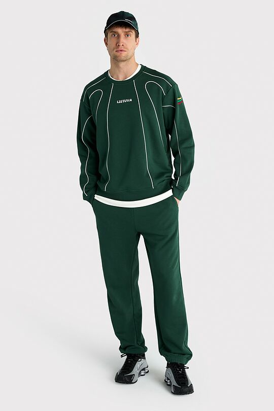 Nacionalinės kolekcijos padidintas džemperis 9 | ŽALIA | Audimas