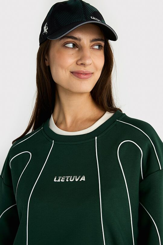 Nacionalinės kolekcijos padidintas džemperis 11 | ŽALIA | Audimas