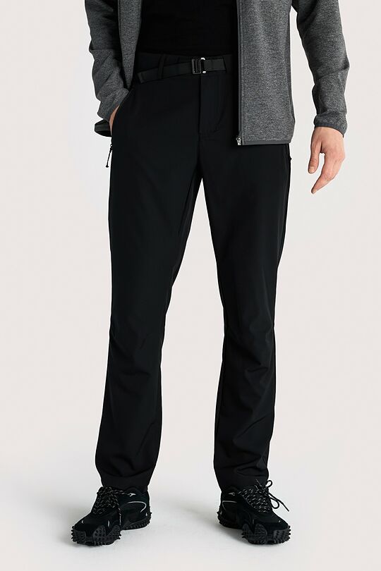 Tampraus audinio kelnės su dirželiu 2 | JUODA | Audimas