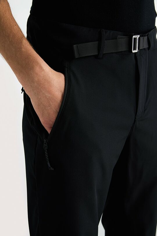 Tampraus audinio kelnės su dirželiu 6 | JUODA | Audimas