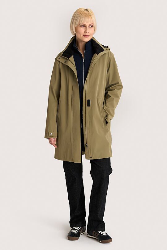 Nuo lietaus apsaugantis paltas su membrana 1 | ŽALIA | Audimas