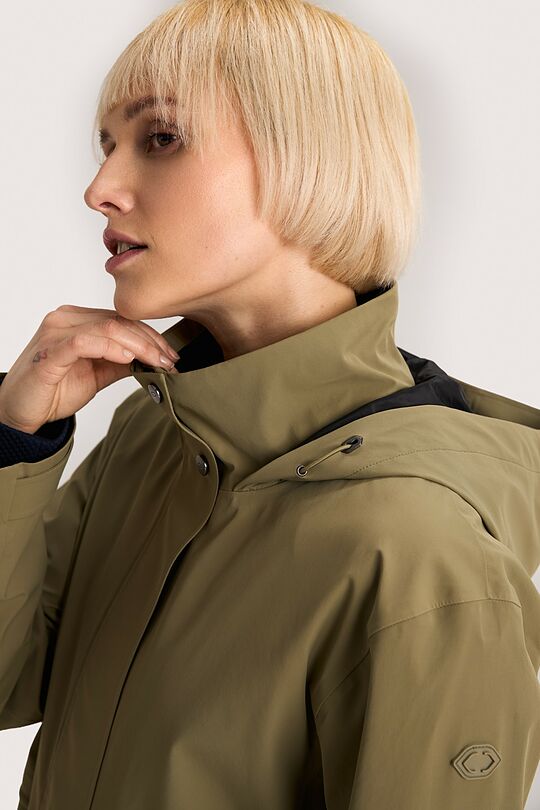 Nuo lietaus apsaugantis paltas su membrana 5 | ŽALIA | Audimas